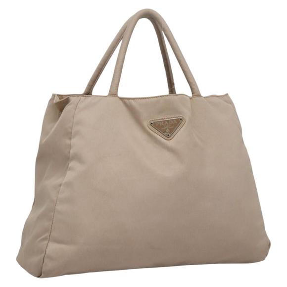 PRADA Hand Bag Nylon Beige Auth 99182 - Picture 1 of 16
